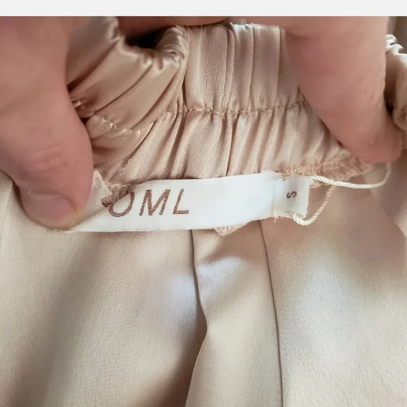 NWT Oh My Love OML london satin wide leg natural pant 6 - Picture 5 of 7